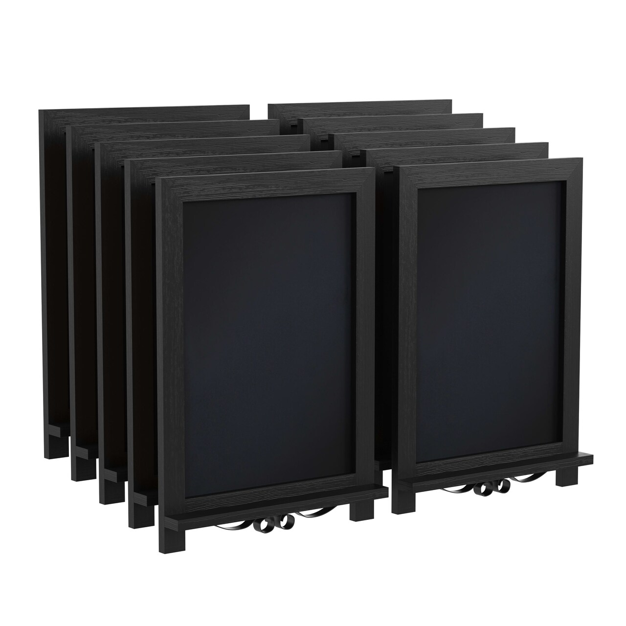 Merrick Lane Magda Set of 10 Wall Mount or Tabletop Magnetic Chalkboards with Folding Metal Legs